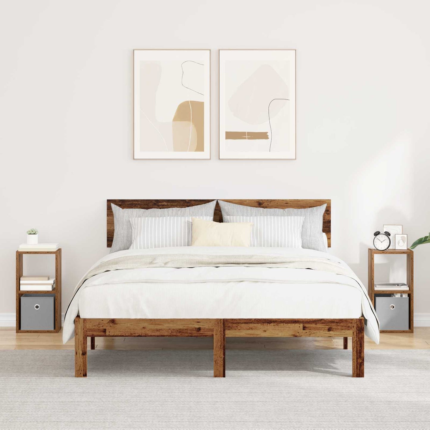 Comodino Rovere Fumé 35 X 32 X 68,5 Cm Legno Multistrato