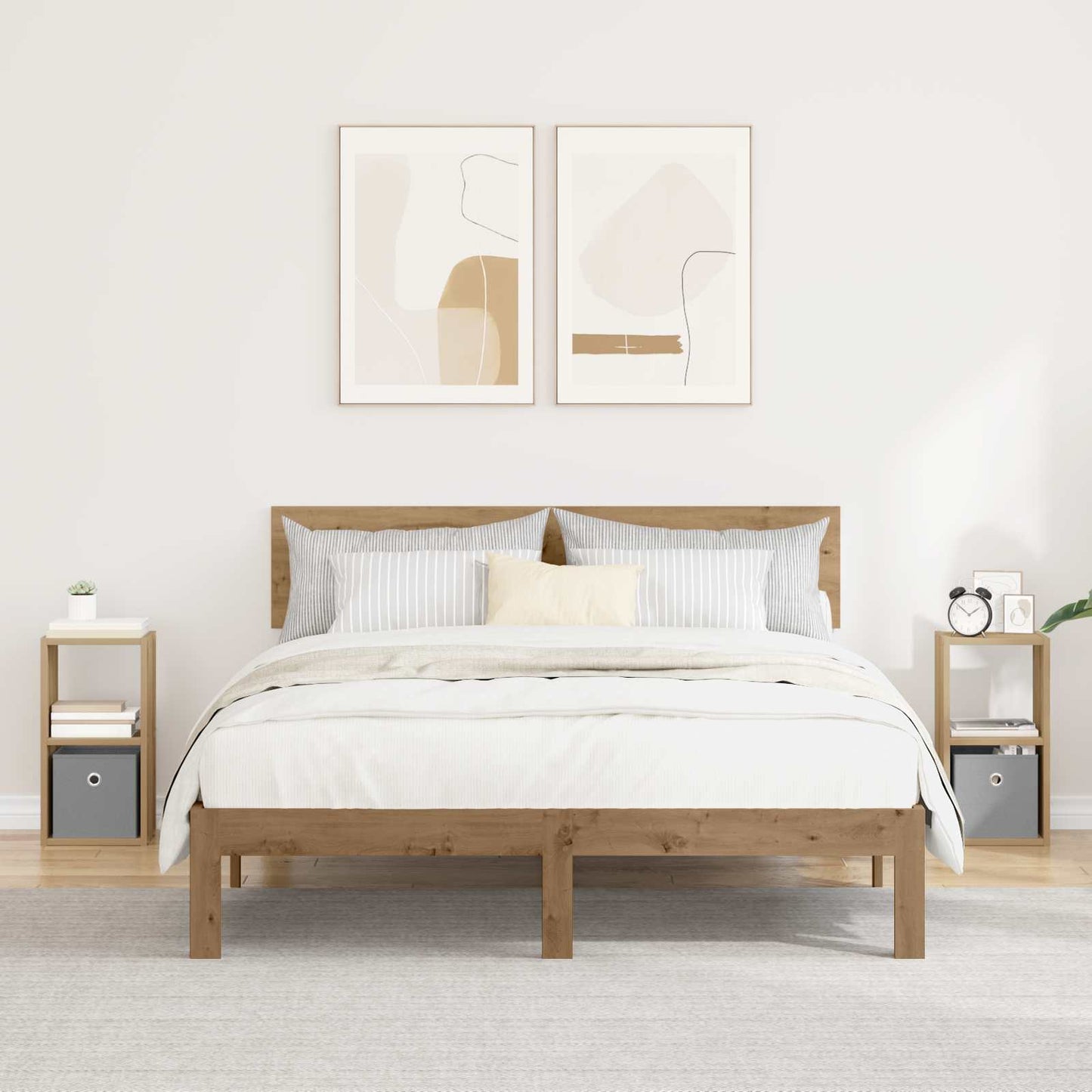 Comodino Rovere Fumé 35 X 32 X 68,5 Cm Legno Multistrato