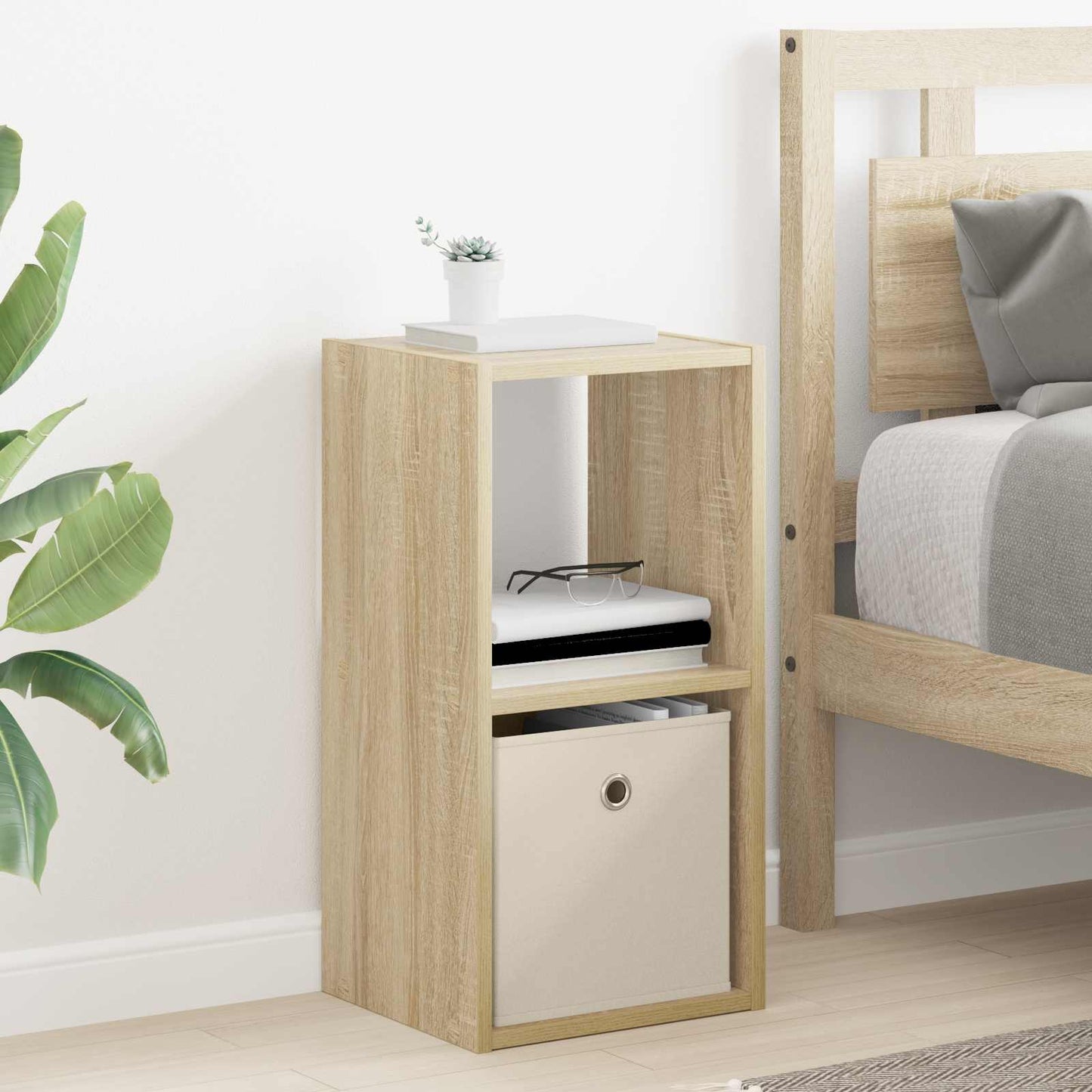 Comodino Rovere Fumé 35 X 32 X 68,5 Cm Legno Multistrato