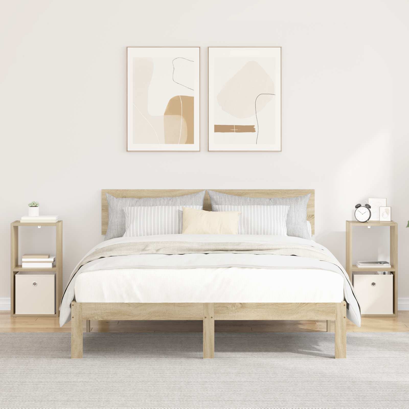 Comodino Rovere Fumé 35 X 32 X 68,5 Cm Legno Multistrato