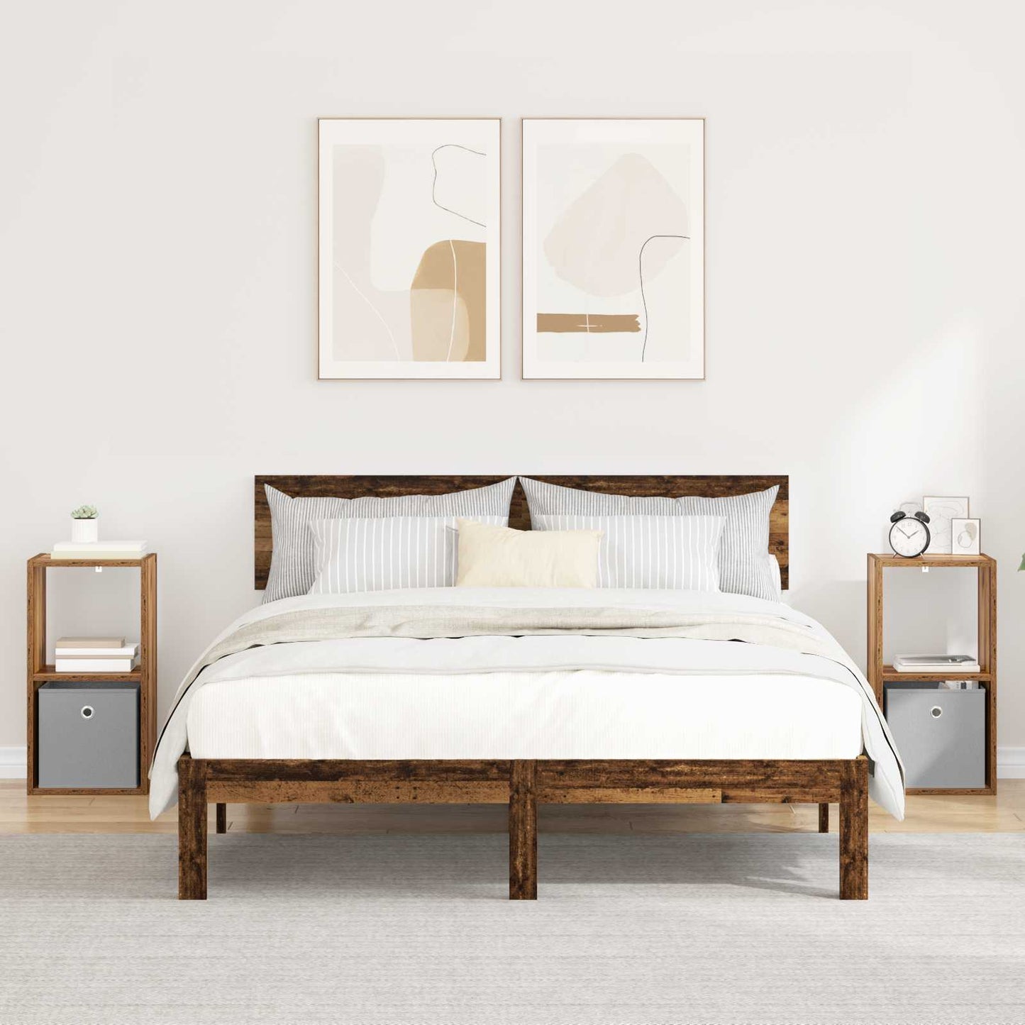 Comodino Rovere Fumé 35 X 32 X 68,5 Cm Legno Multistrato