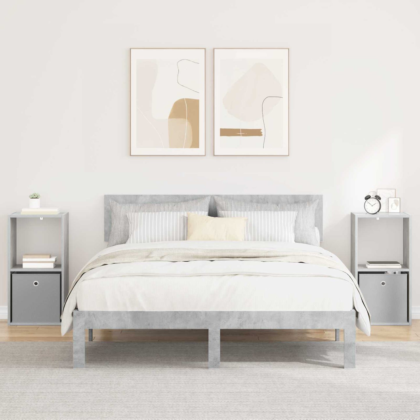 Comodino Rovere Fumé 35 X 32 X 68,5 Cm Legno Multistrato
