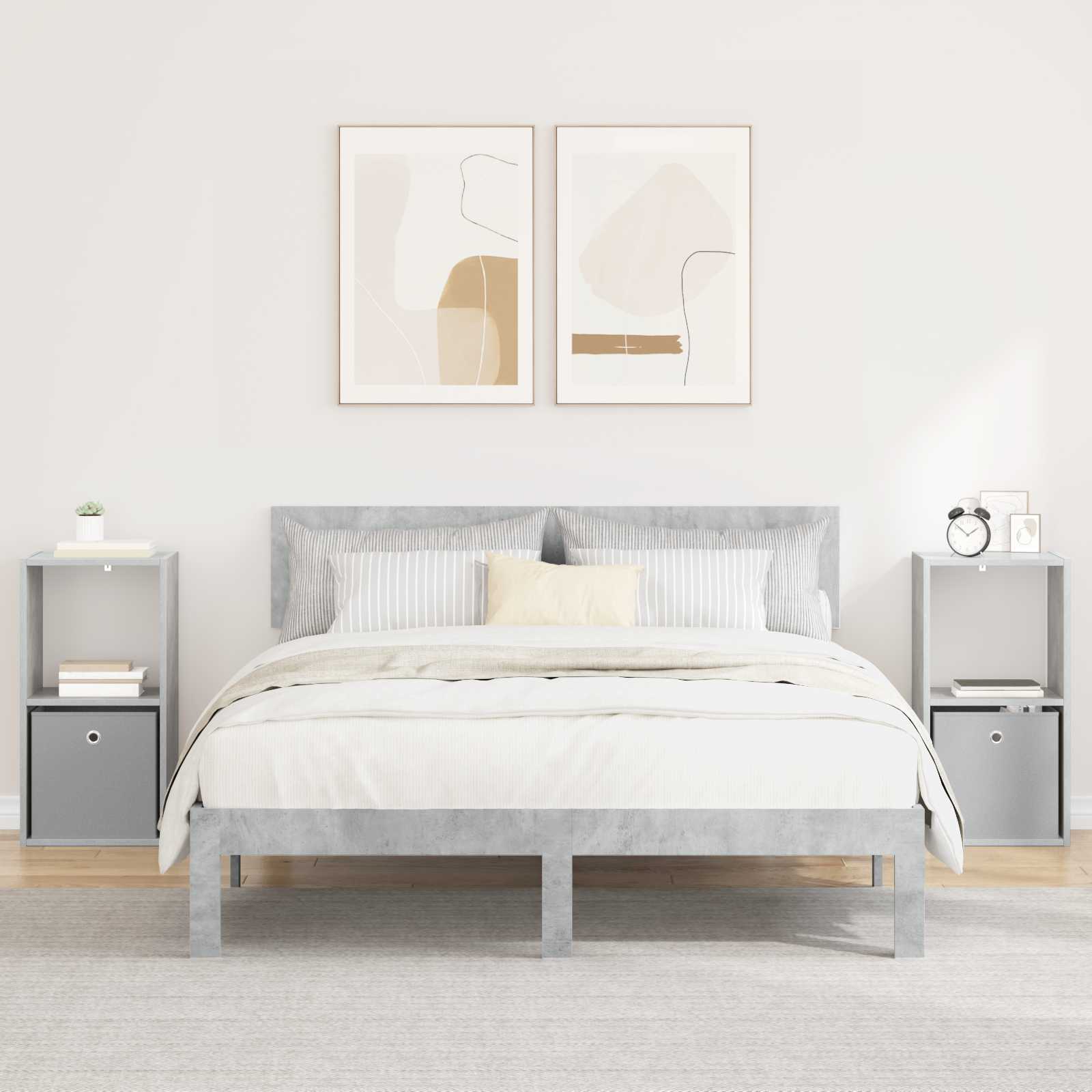 Comodino Rovere Fumé 35 X 32 X 68,5 Cm Legno Multistrato