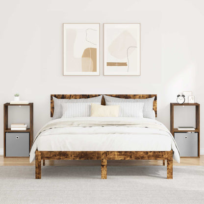 Comodino Rovere Fumé 35 X 32 X 68,5 Cm Legno Multistrato