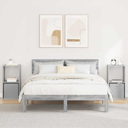 Comodino Rovere Fumé 35 X 32 X 68,5 Cm Legno Multistrato