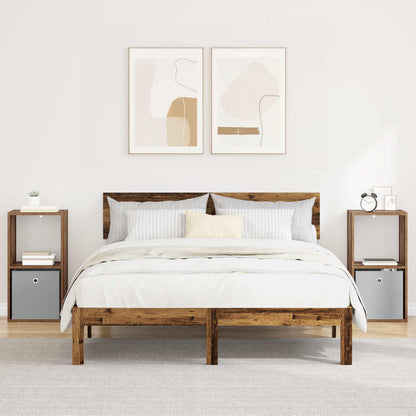 Comodino Rovere Fumé 35 X 32 X 68,5 Cm Legno Multistrato