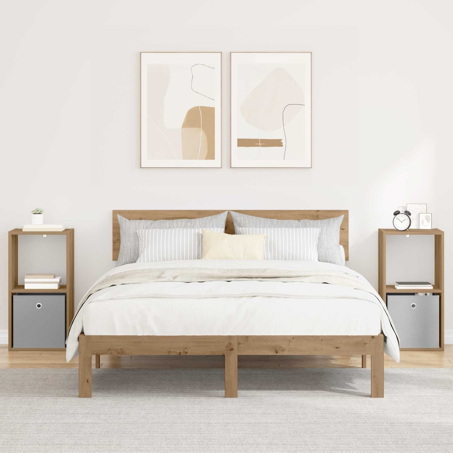 Comodino Rovere Fumé 35 X 32 X 68,5 Cm Legno Multistrato