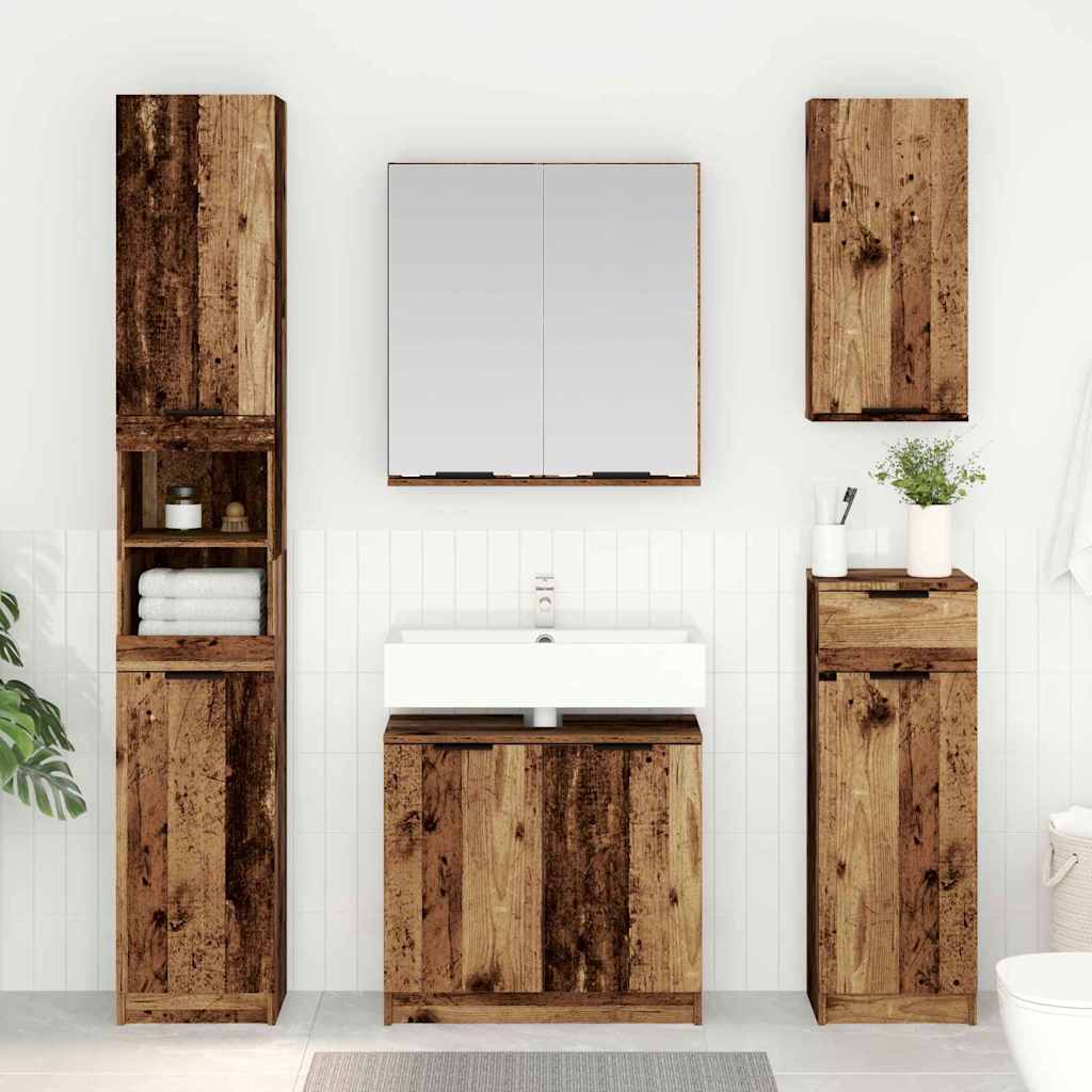 Set Mobili Da Bagno 2 Pz In Legno Multistrato