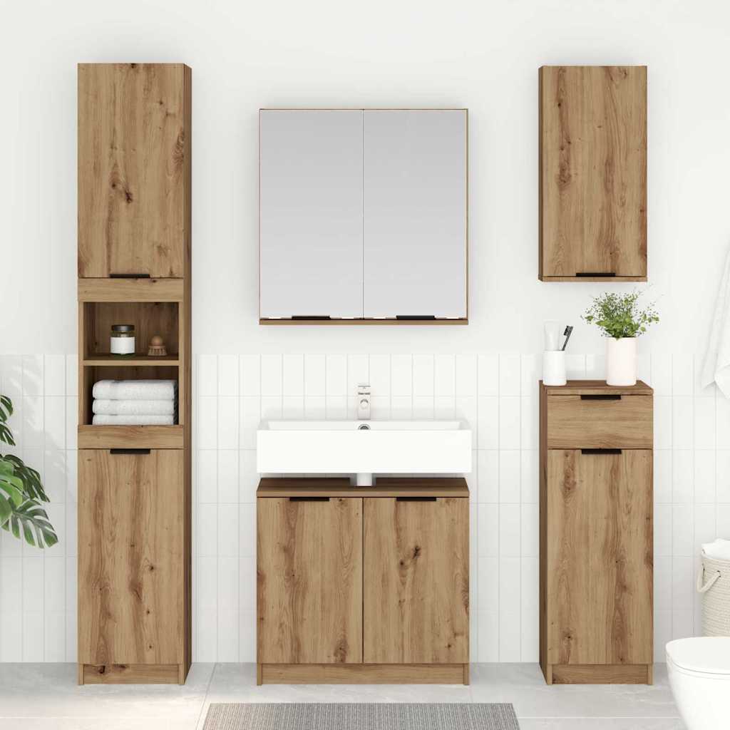 Set Mobili Da Bagno 2 Pz In Legno Multistrato