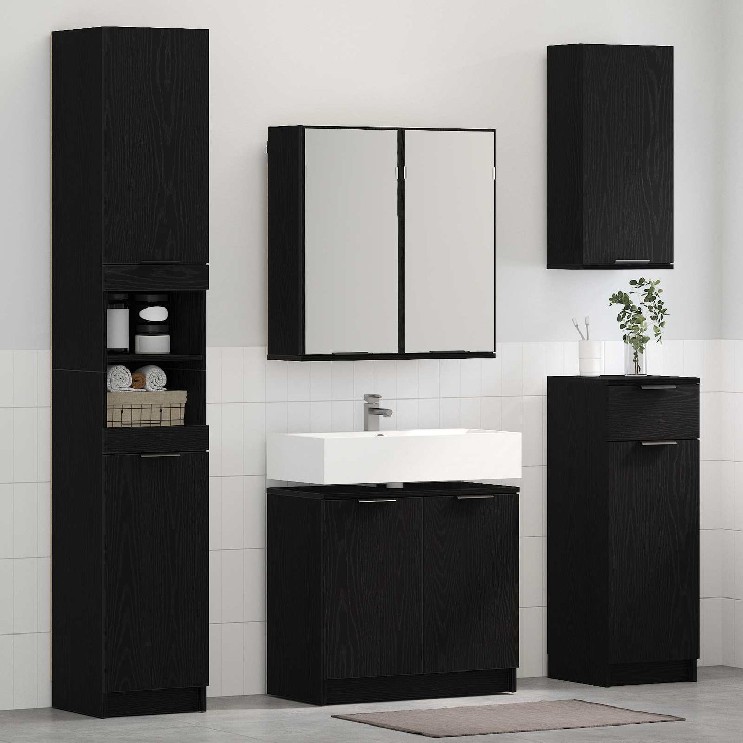 Set Mobili Da Bagno 4 Pz In Legno Multistrato