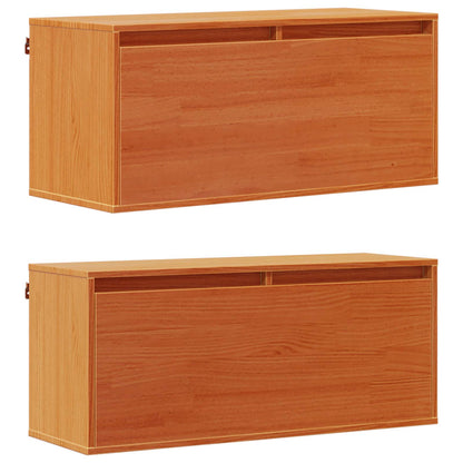 Armadietto A Muro 2 Pcs Marrone Cerato 80 X 30 X 35 Cm