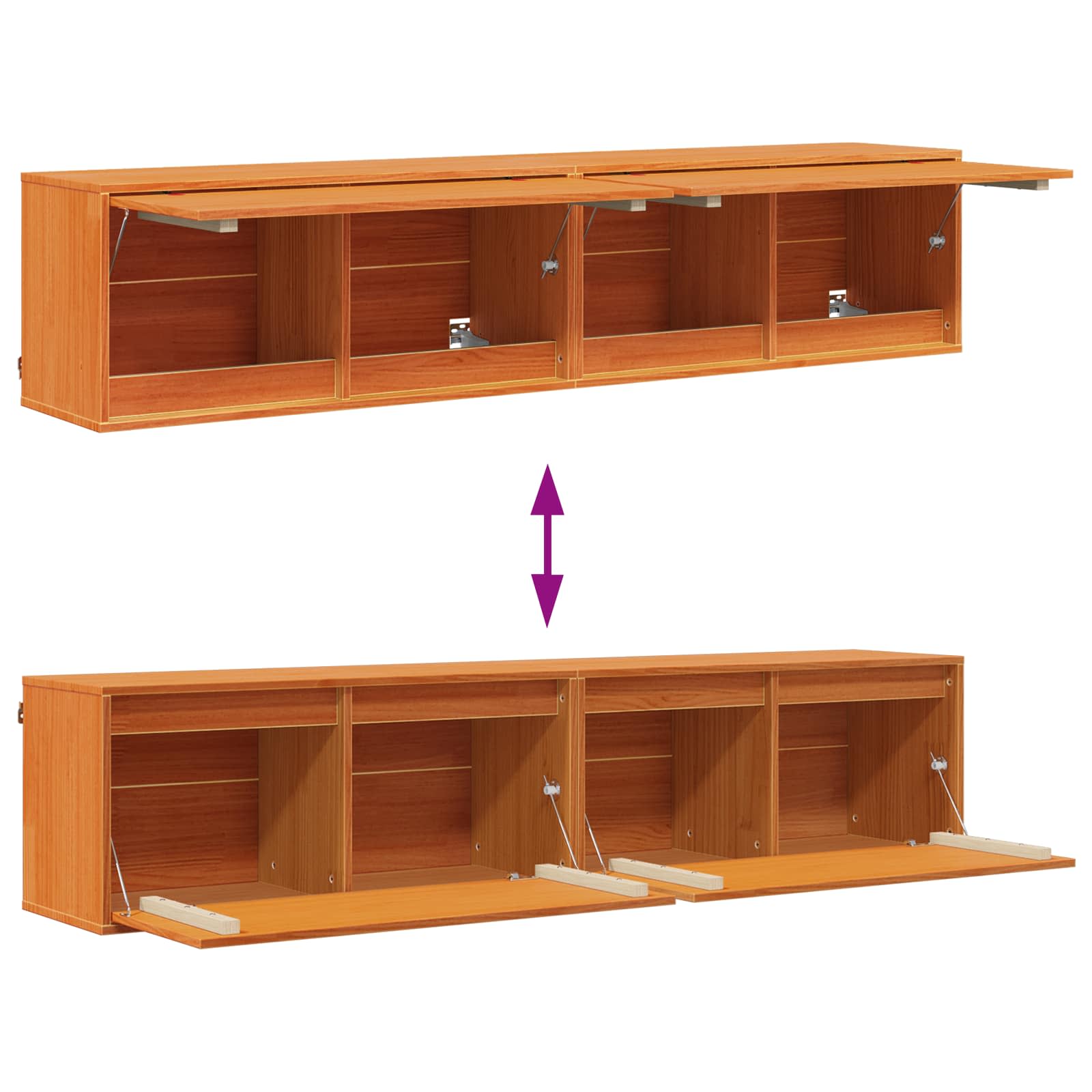 Armadietto A Muro 2 Pcs Marrone Cerato 80 X 30 X 35 Cm