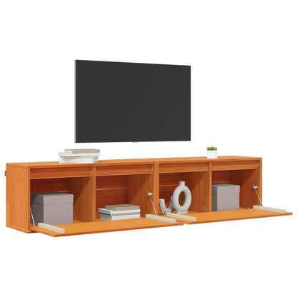 Armadietto A Muro 2 Pcs Marrone Cerato 80 X 30 X 35 Cm