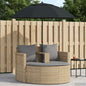 Lettino Da Giardino Con Ombrellone Nero In Polyrattan