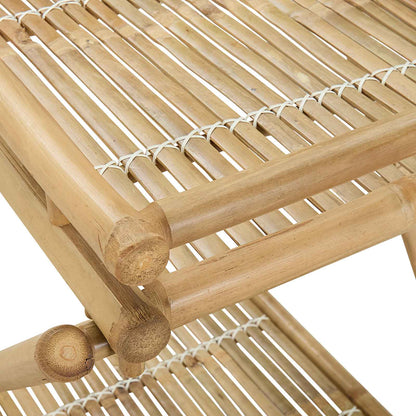 Carrello Per Tè Con Ruote Naturale 79 X 67.5 X 84 Cm Bambù