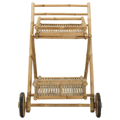 Carrello Per Tè Con Ruote Naturale 79 X 67.5 X 84 Cm Bambù