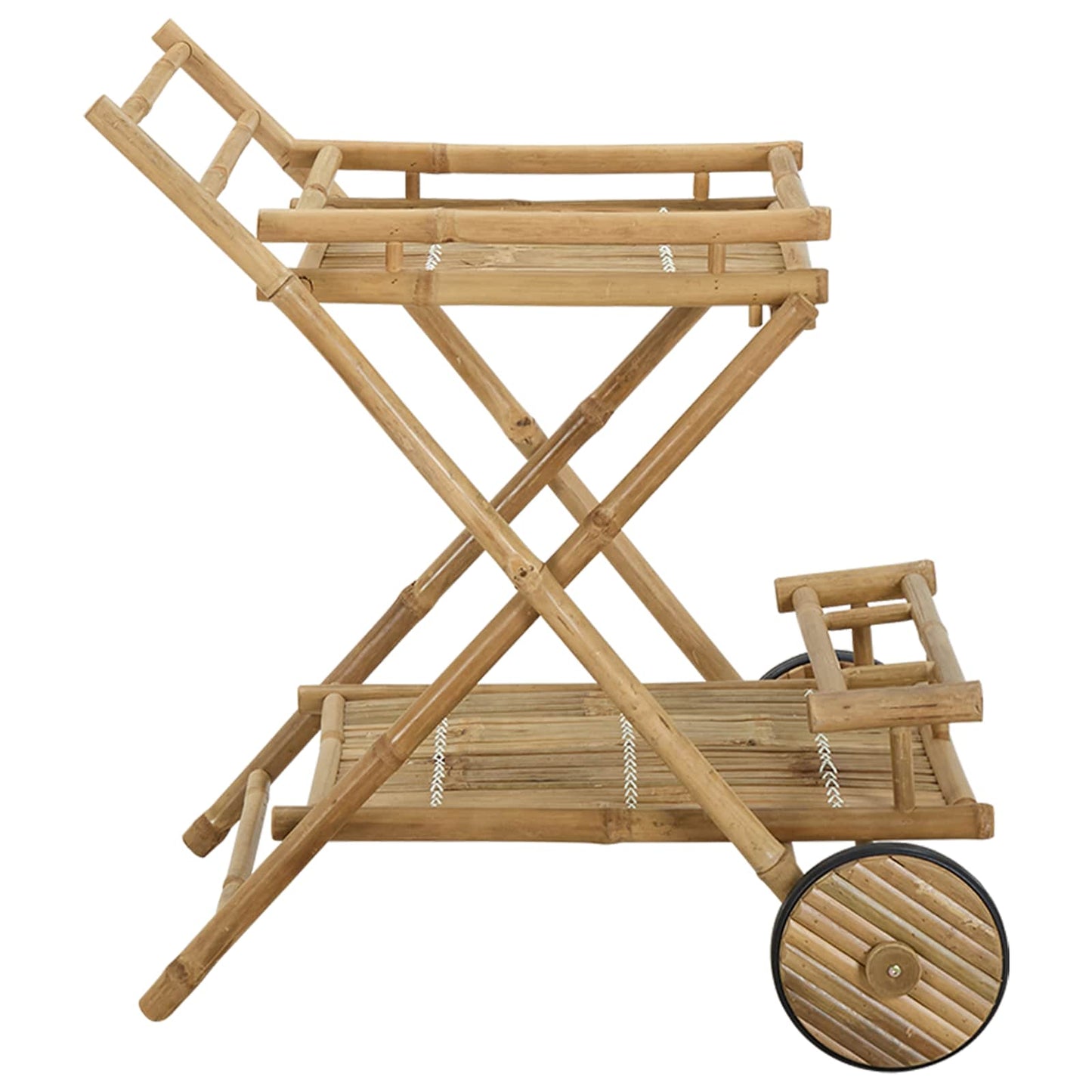 Carrello Per Tè Con Ruote Naturale 79 X 67.5 X 84 Cm Bambù