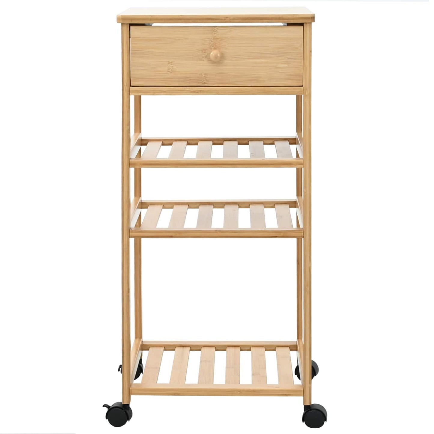 Carrello Da Cucina Con Ruote Naturale 37 X 36 X 80 Cm Bambù