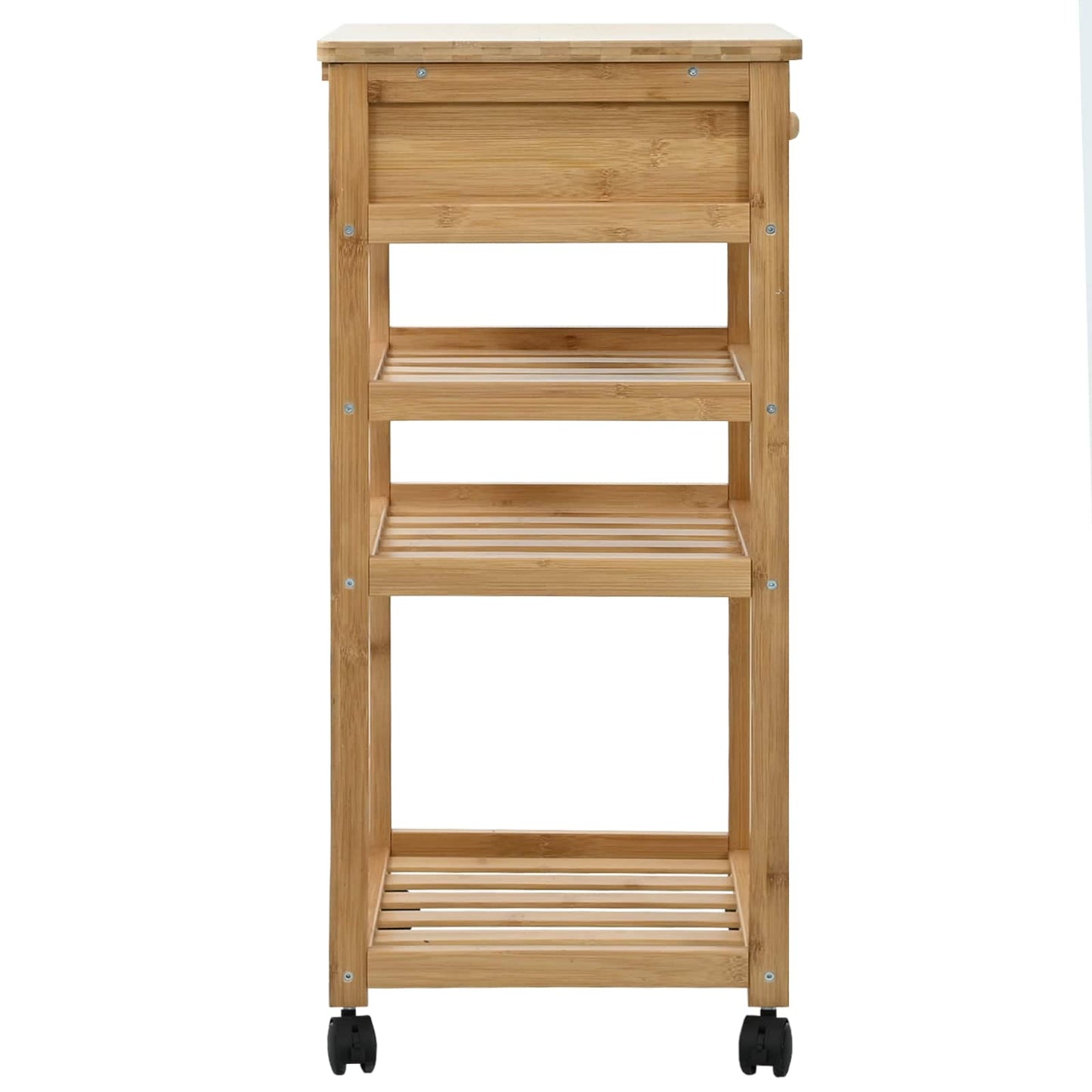 Carrello Da Cucina Con Ruote Naturale 37 X 36 X 80 Cm Bambù