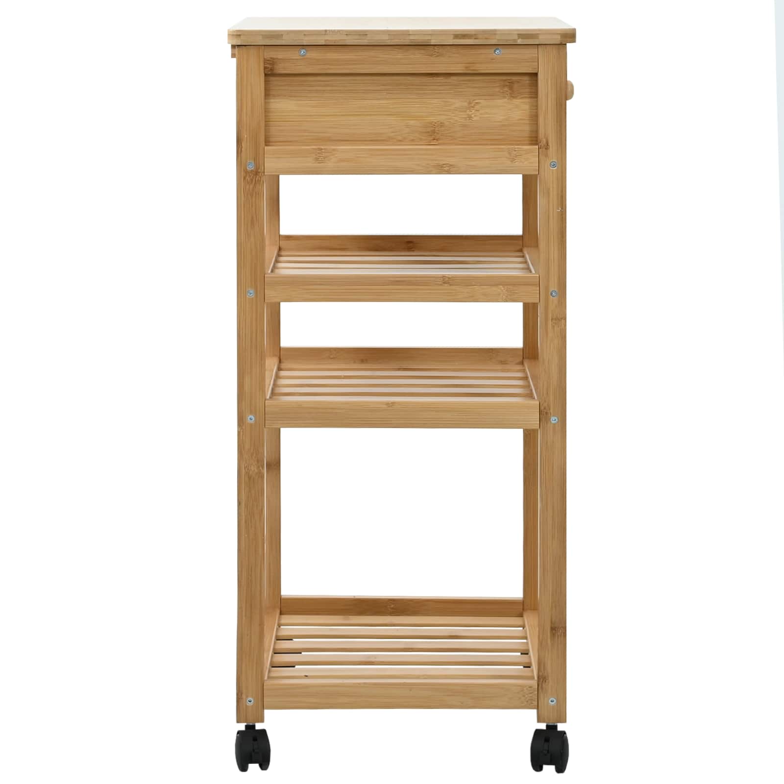 Carrello Da Cucina Con Ruote Naturale 37 X 36 X 80 Cm Bambù