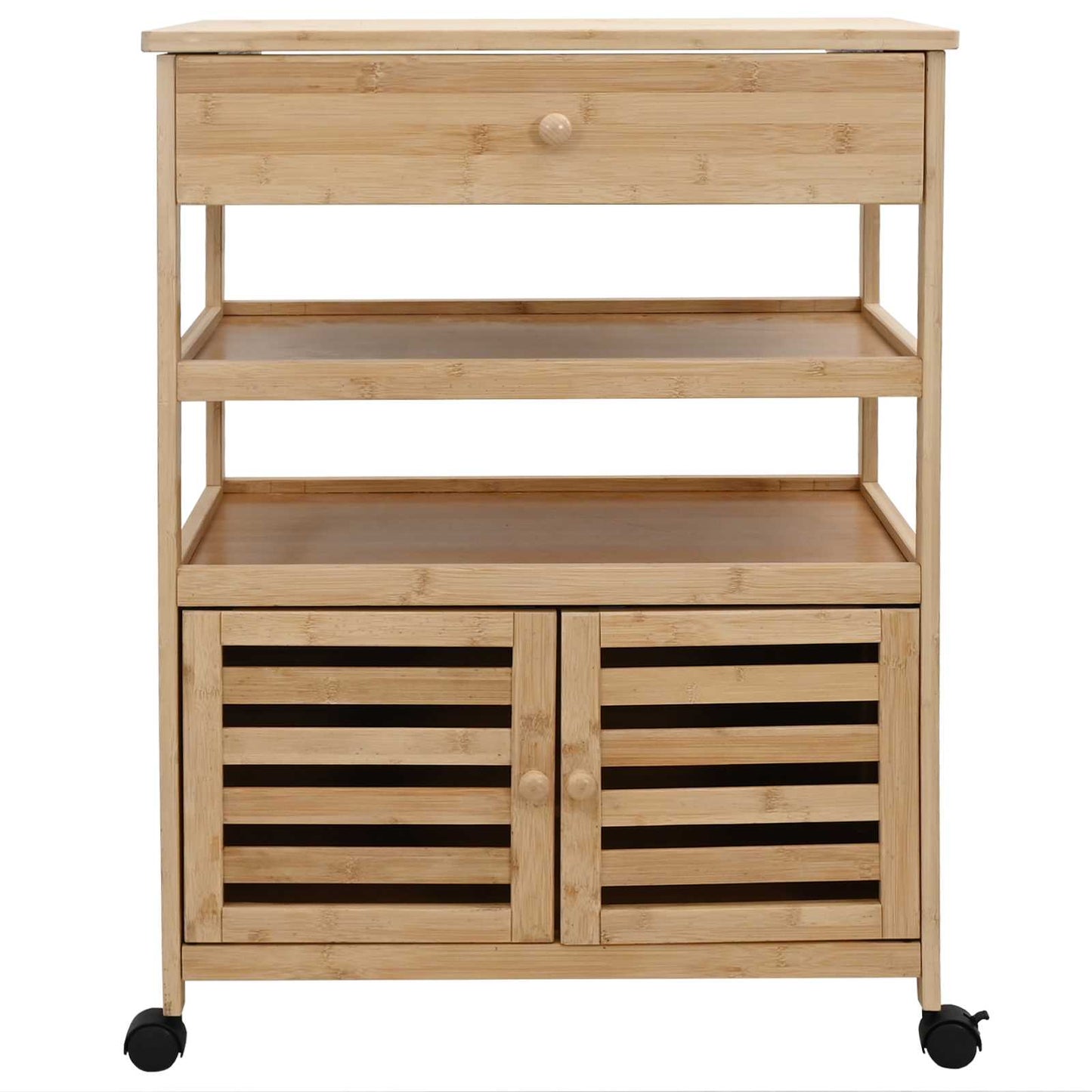 Carrello Da Cucina Con Ruote Naturale 59,5 X 36 X 82 Cm Bambù