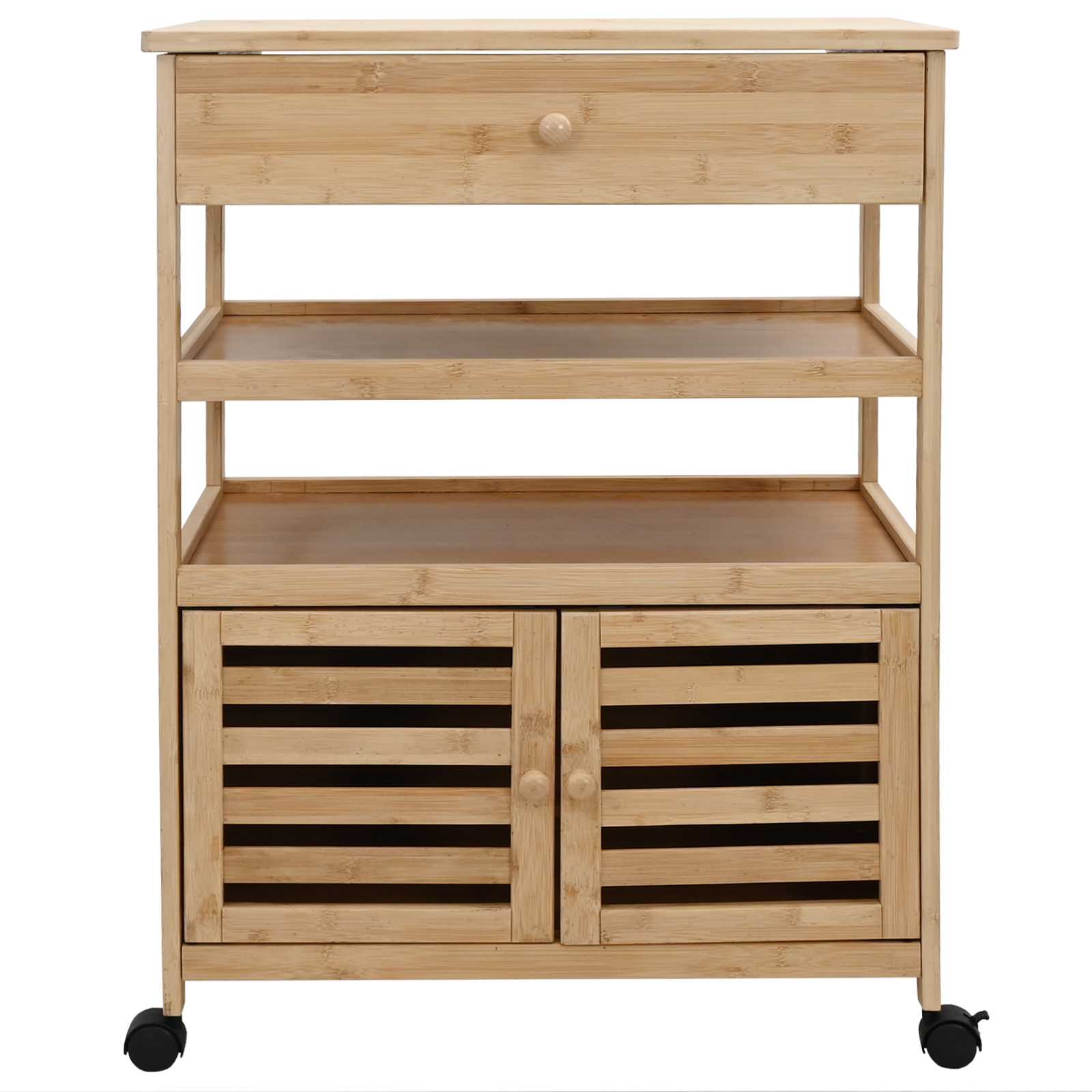 Carrello Da Cucina Con Ruote Naturale 59,5 X 36 X 82 Cm Bambù
