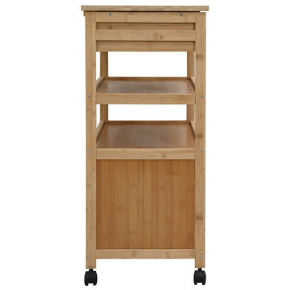 Carrello Da Cucina Con Ruote Naturale 59,5 X 36 X 82 Cm Bambù