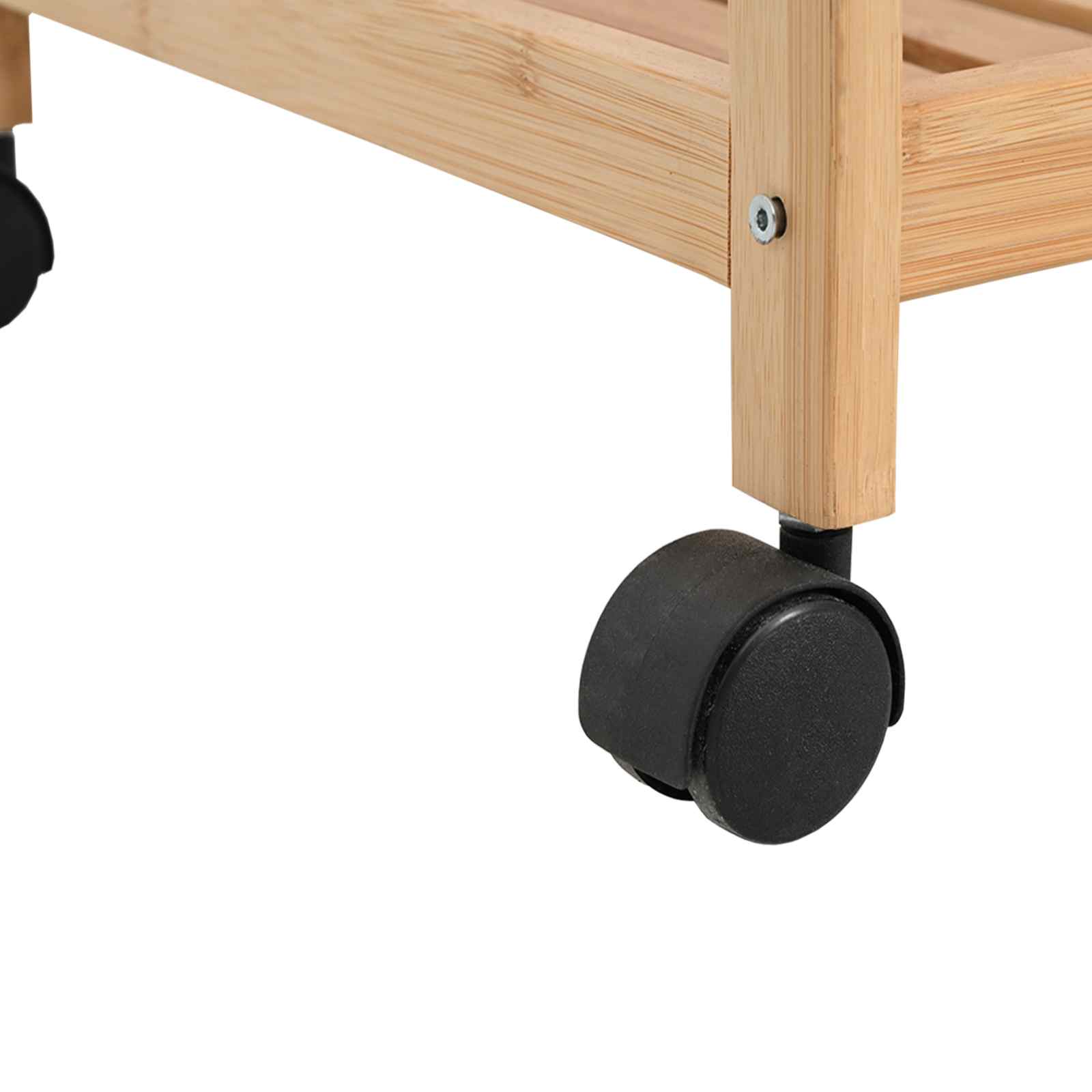Carrello Da Cucina Con Ruote Naturale 46 X 38 X 76 Cm Bambù