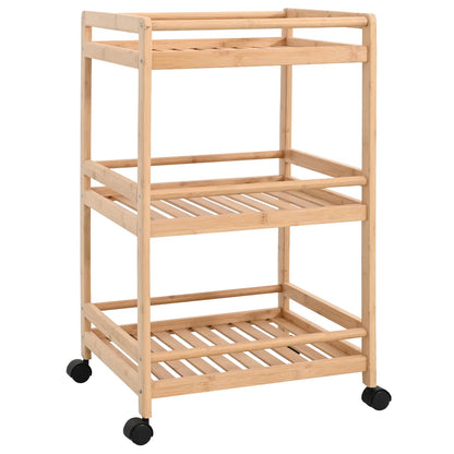 Carrello Da Cucina Con Ruote Naturale 46 X 38 X 76 Cm Bambù