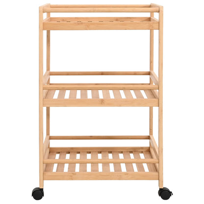 Carrello Da Cucina Con Ruote Naturale 46 X 38 X 76 Cm Bambù