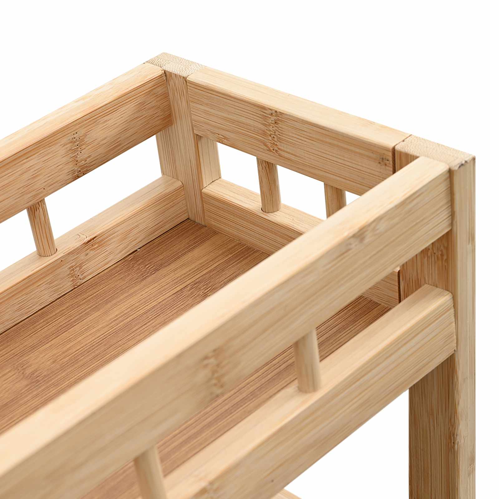 Carrello Da Cucina Con Ruote Naturale 60 X 18 X 97 Cm Bambù