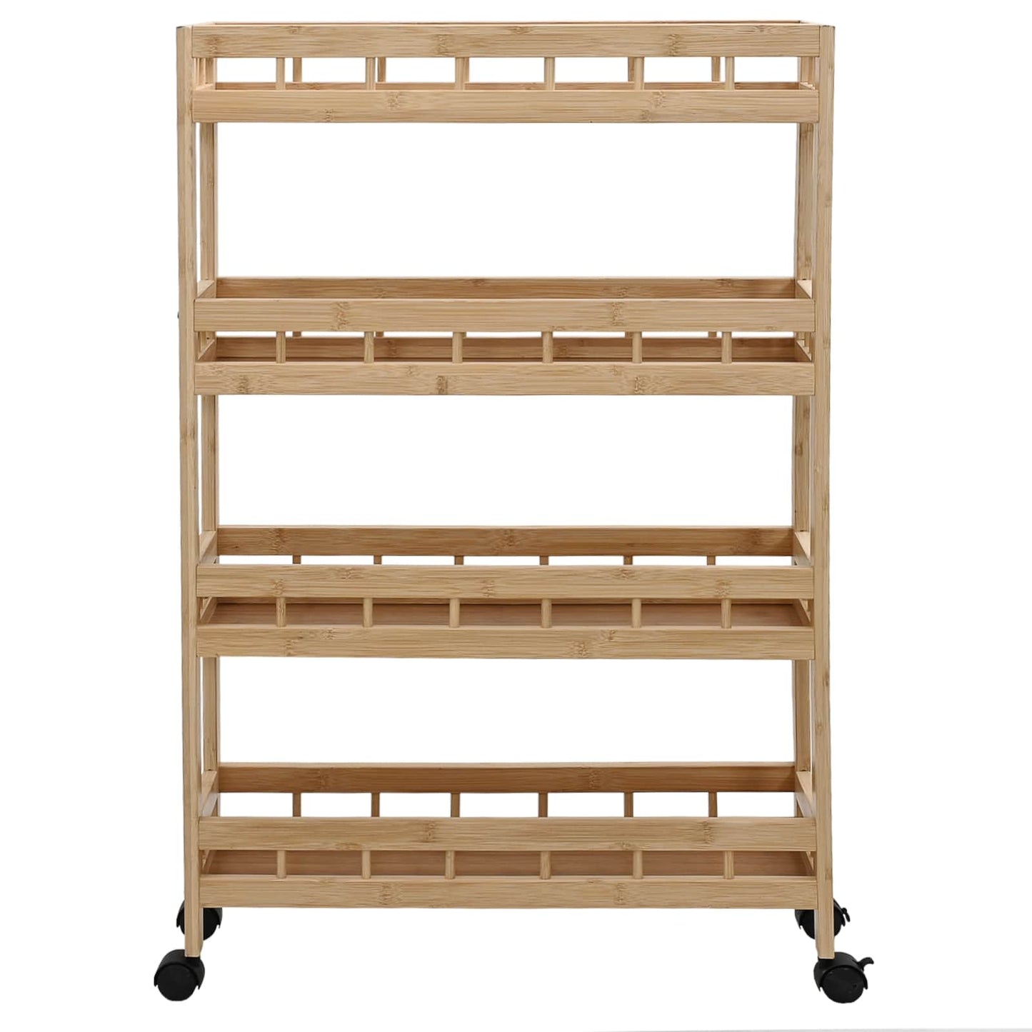 Carrello Da Cucina Con Ruote Naturale 60 X 18 X 97 Cm Bambù