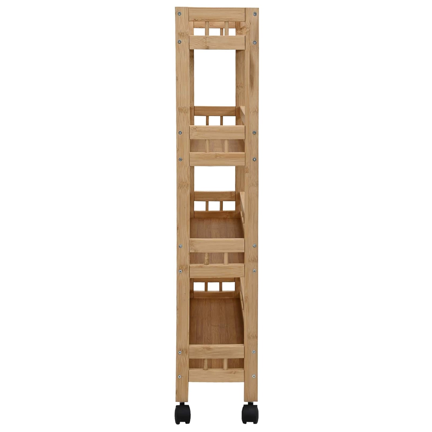 Carrello Da Cucina Con Ruote Naturale 60 X 18 X 97 Cm Bambù