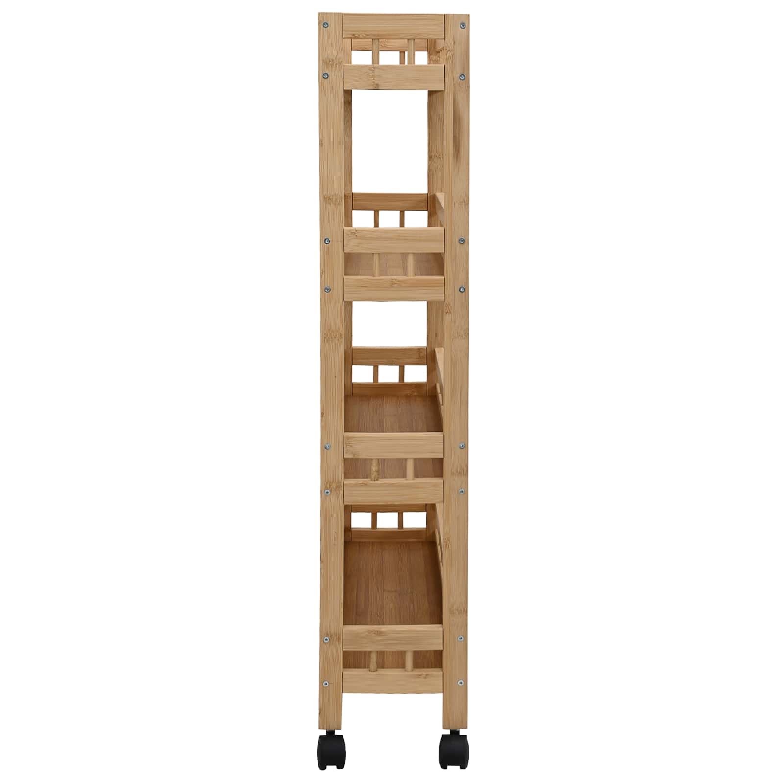 Carrello Da Cucina Con Ruote Naturale 60 X 18 X 97 Cm Bambù