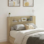 Testata Con Mobile E Led Calcestruzzo 180 X 16,5 X 103,5 Cm