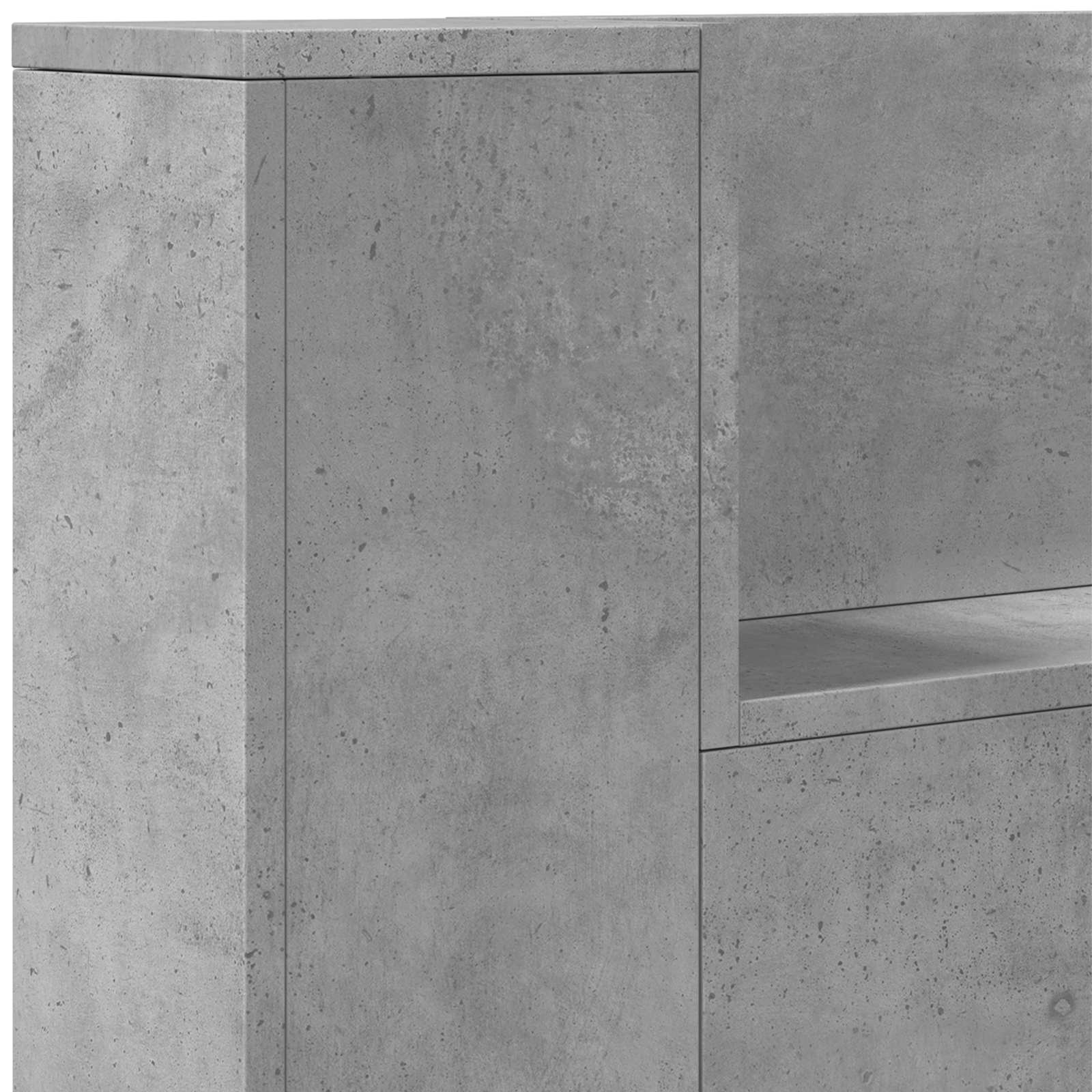 Testata Con Mobile E Led Calcestruzzo 180 X 16,5 X 103,5 Cm