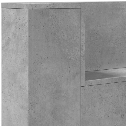 Testata Con Mobile E Led Calcestruzzo 180 X 16,5 X 103,5 Cm