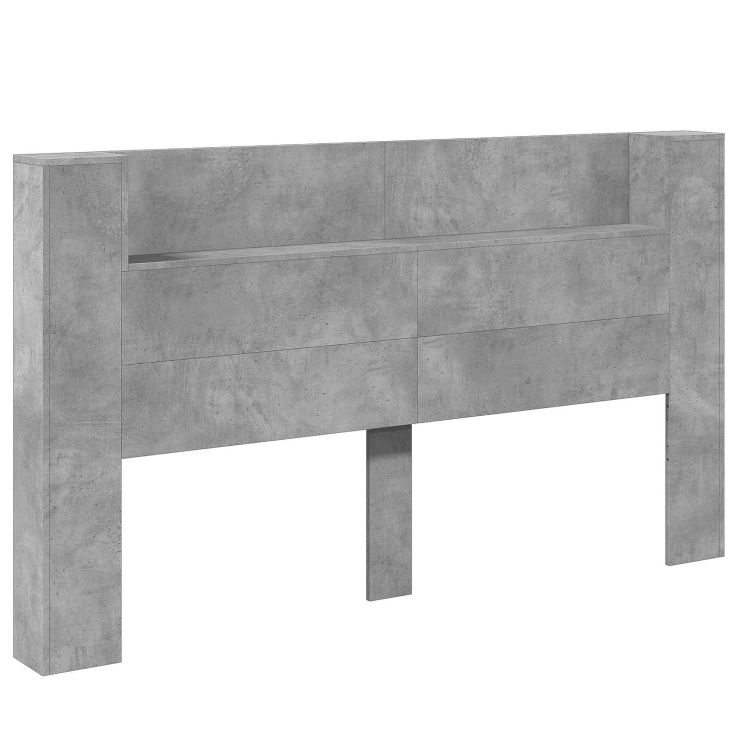 Testata Con Mobile E Led Calcestruzzo 180 X 16,5 X 103,5 Cm