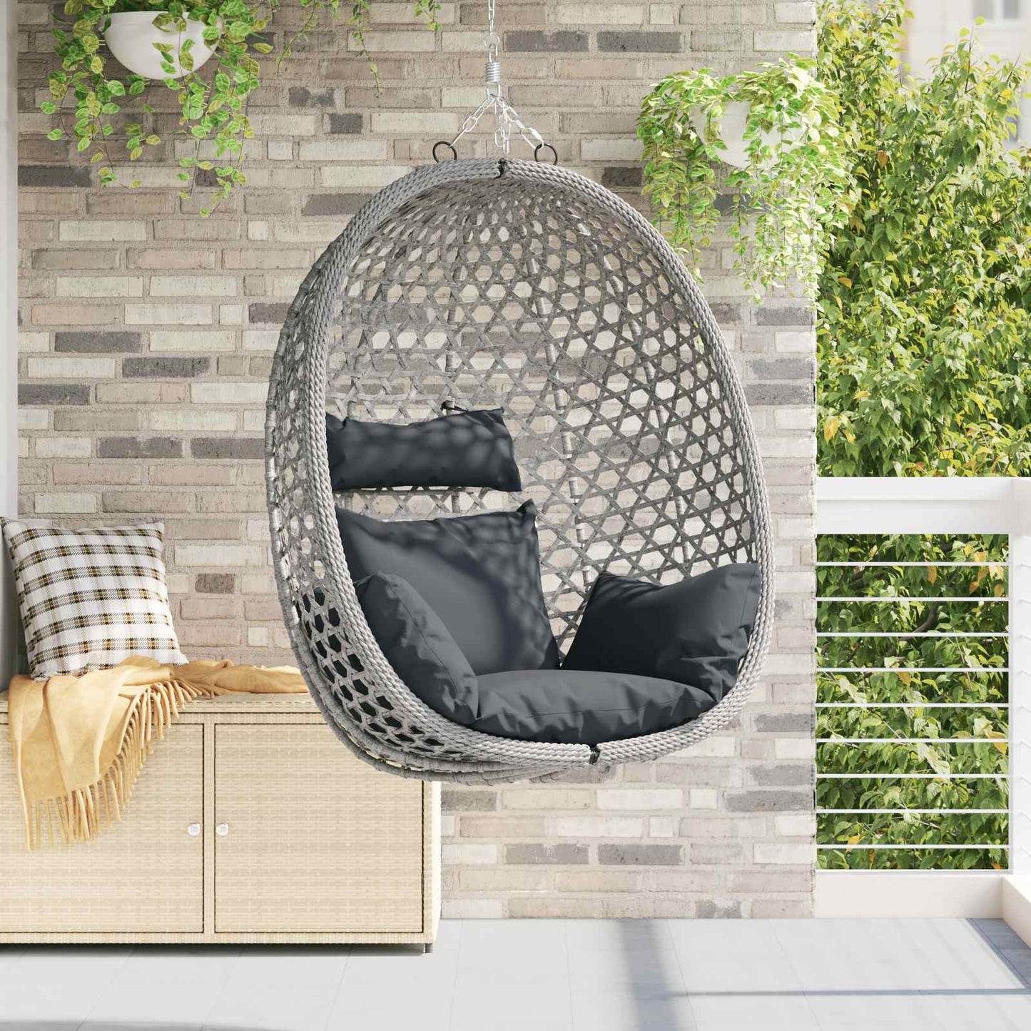 Sedia A Uovo Sospesa Senza Supporto Polyrattan