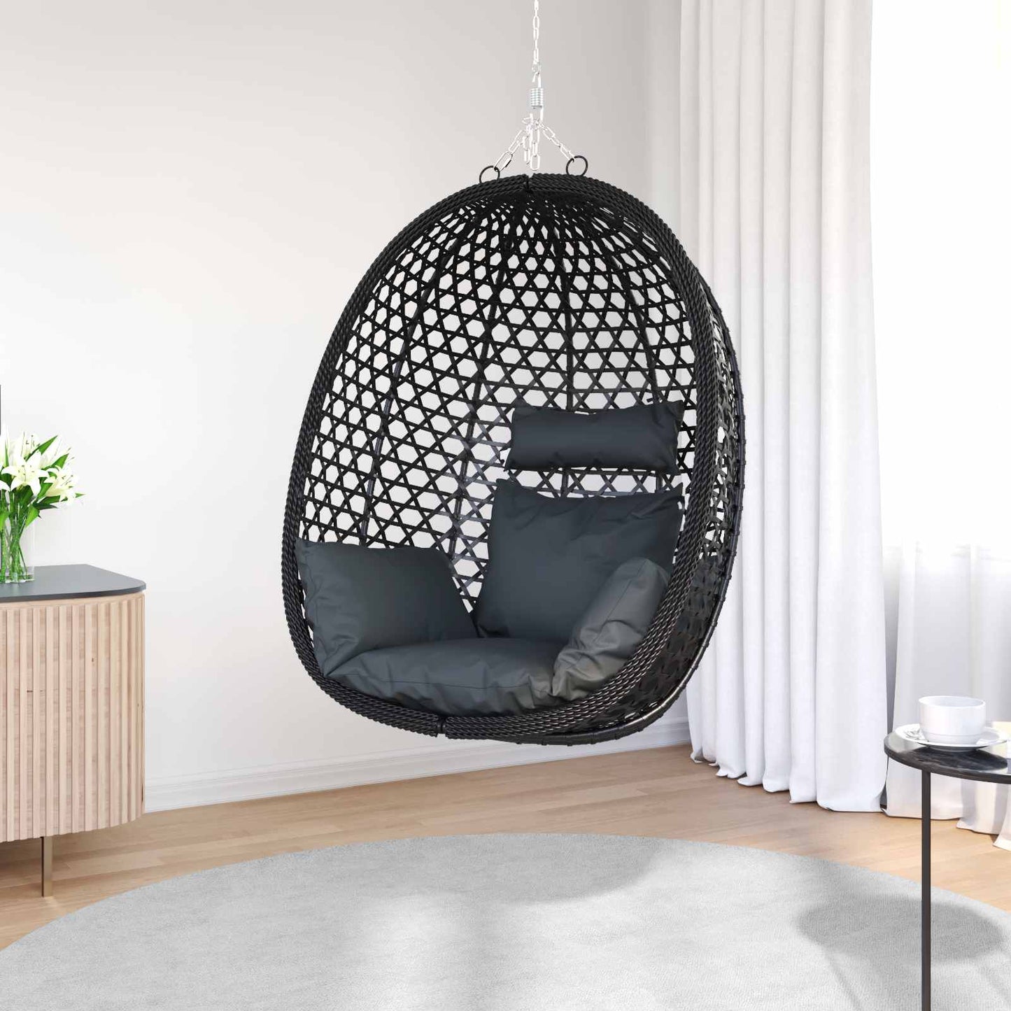 Sedia A Uovo Sospesa Senza Supporto Polyrattan