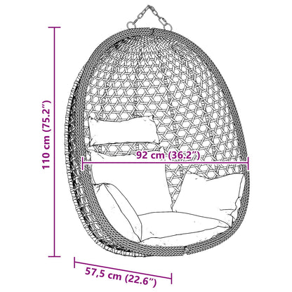 Sedia A Uovo Sospesa Senza Supporto Polyrattan