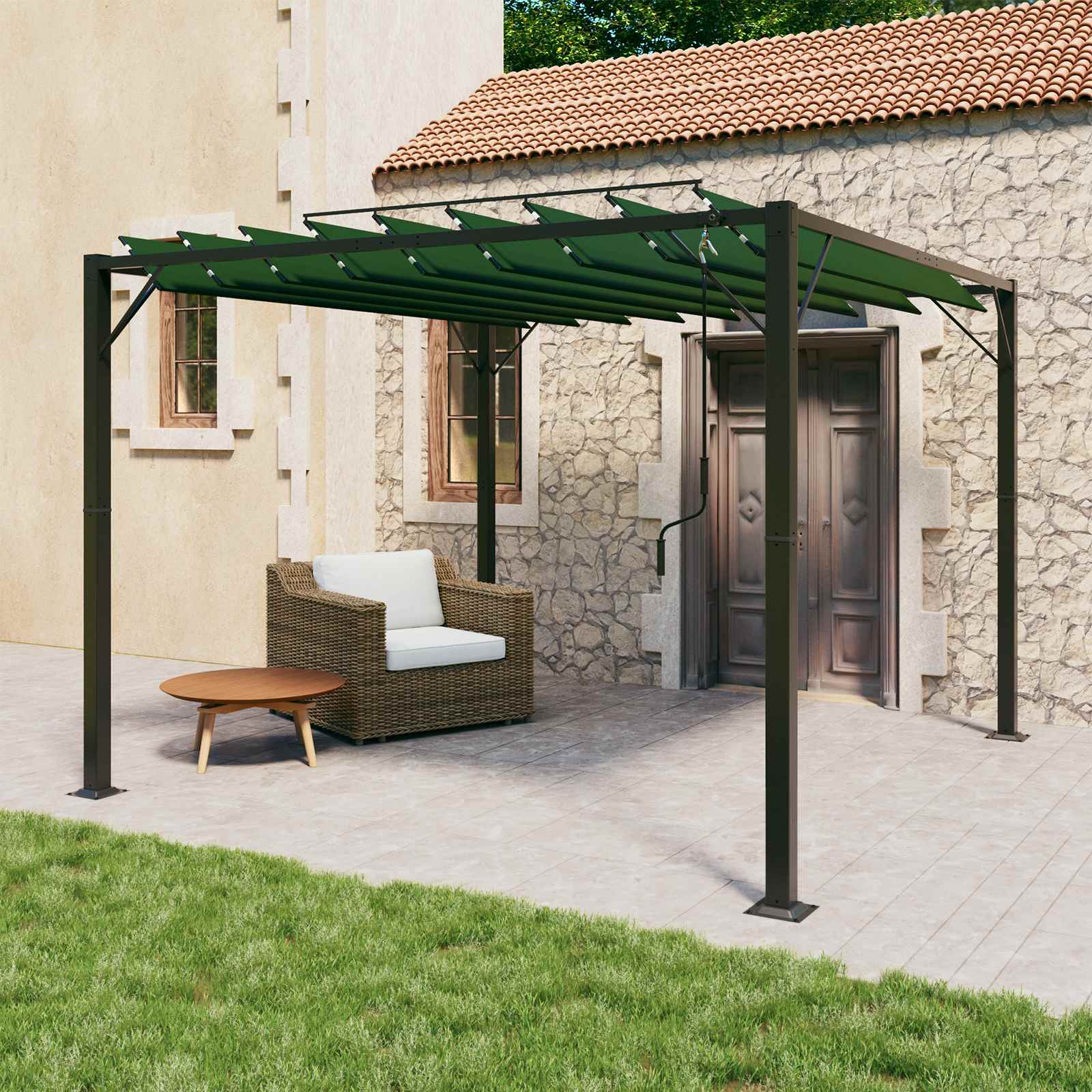 Gazebo Con Tetto Ventilato 3 X 4 X 2,14 M