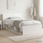 Telaio Del Letto Con Storage Con Testiera Bianco