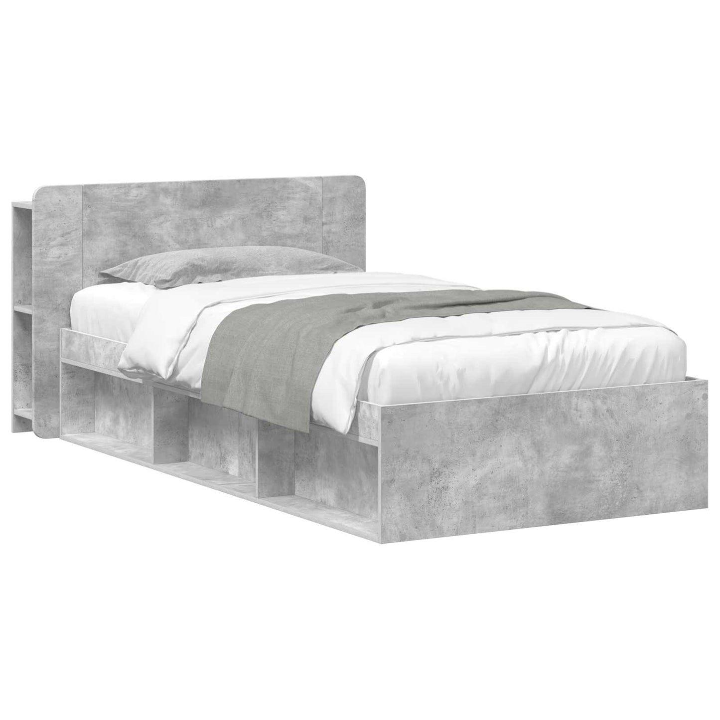 Telaio Del Letto Con Storage Grigio Cemento