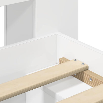 Telaio Del Letto Con Storage Con Testiera Bianco