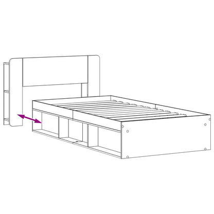 Telaio Del Letto Con Storage Con Testiera Bianco
