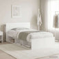 Telaio Del Letto Con Storage Con Testiera Bianco
