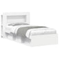 Telaio Del Letto Con Storage Con Testiera Bianco