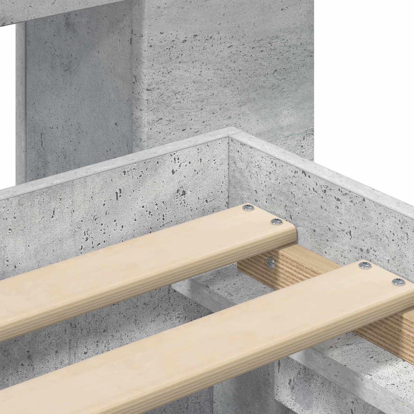 Telaio Del Letto Con Storage Grigio Cemento