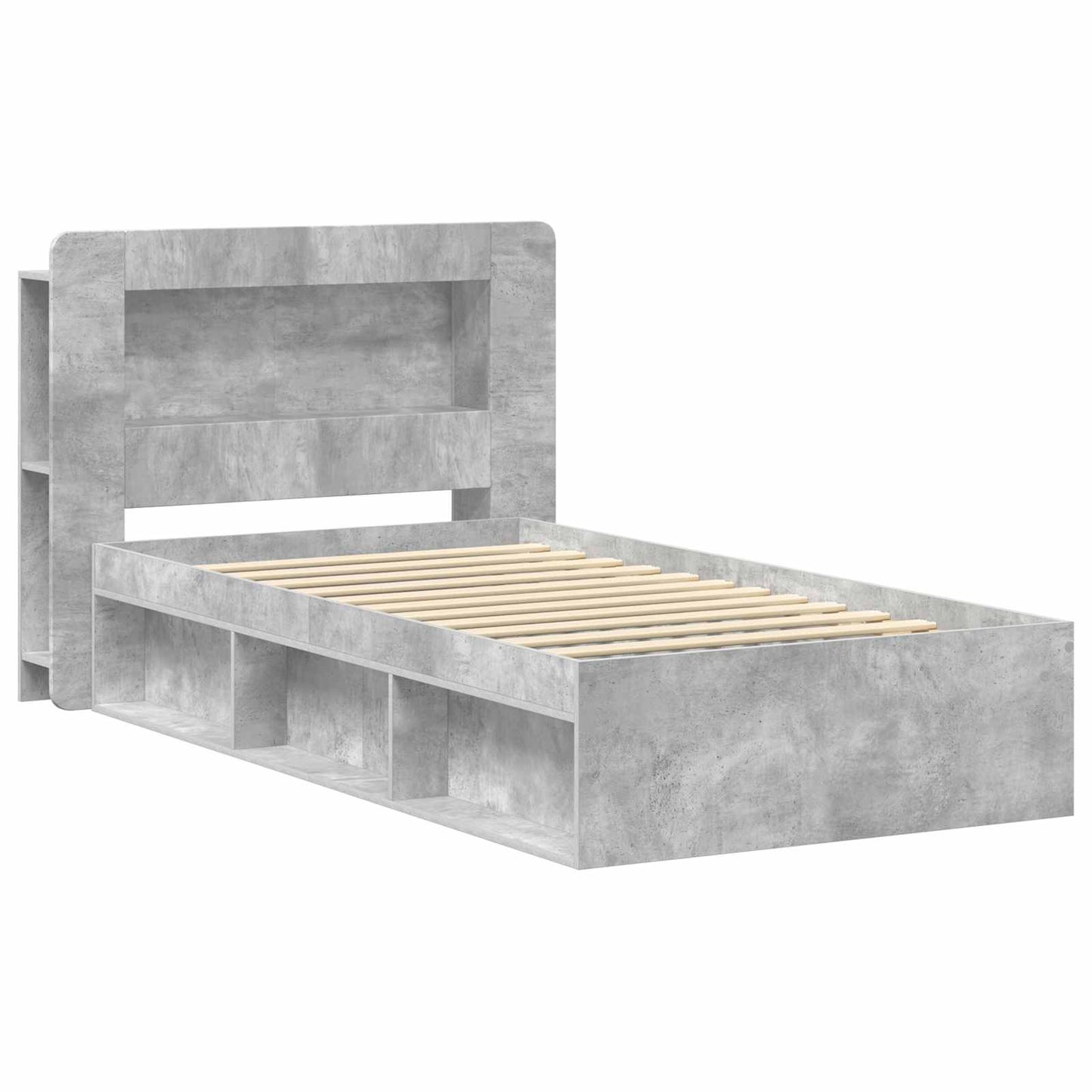 Telaio Del Letto Con Storage Grigio Cemento